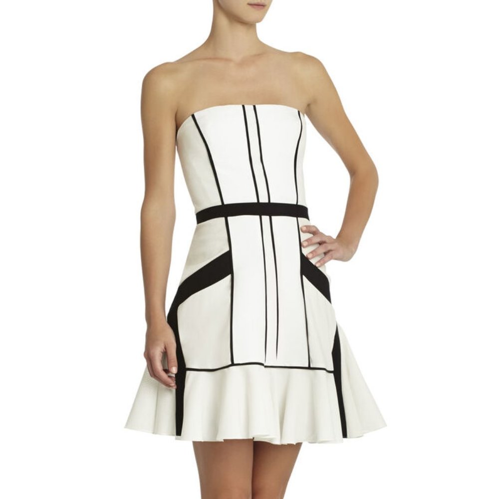 BCBGMAXAZRIA RUNWAY Tosha Black & White dress NWT